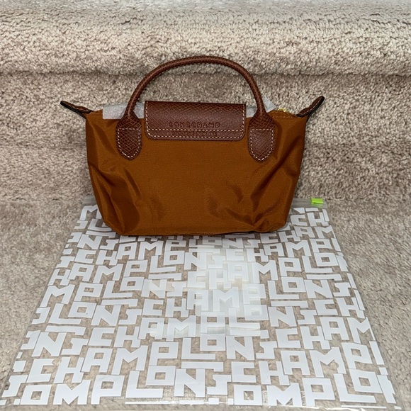 NIB Longchamp LE PLIAGE ORIGINAL POUCH WITH HANDLE cognac - Picture 3 of 8